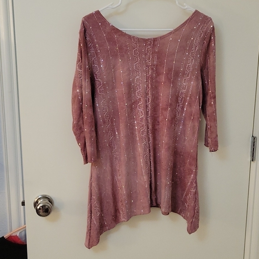 SHANNON FORD Dusty Pink Embroidered Beaded Sequin Batik Tunic - Picture 5 of 13